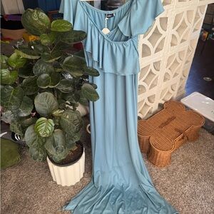 Elegant Blue Maternity dress